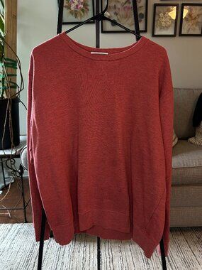 Original Penguin Men's Rust Red Heathered Crewneck Sweatshirt